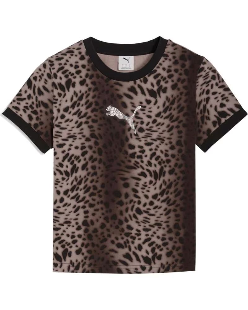 PUMA T-SHIRT ESS GRAPHICS LEO LUXE IMPRIMÉ ANIMAL BLACK