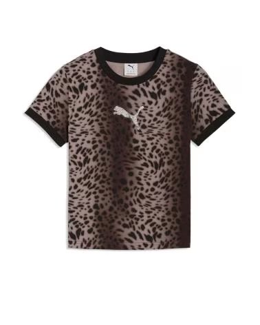 PUMA T-SHIRT ESS GRAPHICS LEO LUXE IMPRIMÉ ANIMAL BLACK
