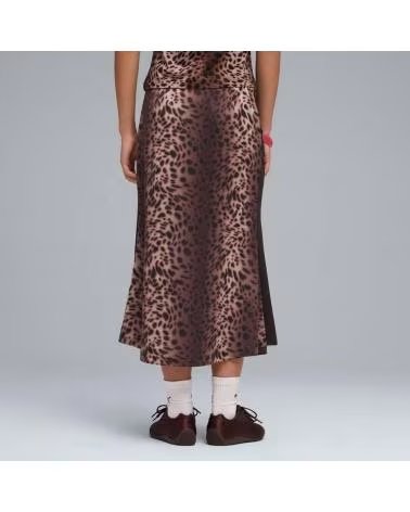 PUMA LEO LUXE AOP ANIMAL PRINT SKIRT BLACK