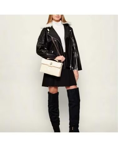 KURT GEIGER LONDON BOLSO LEATHER KENSINGTON BAG NUDE NATURAL NTURAL