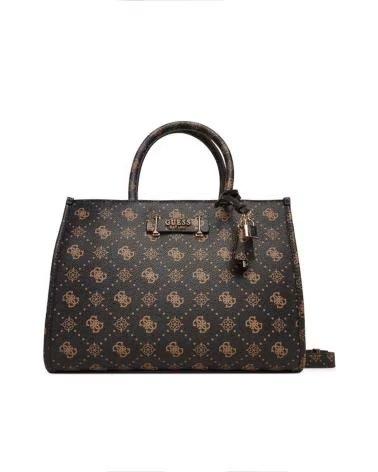 GUESS BORSA TOTE SILIA NERA STAMPATA ESL