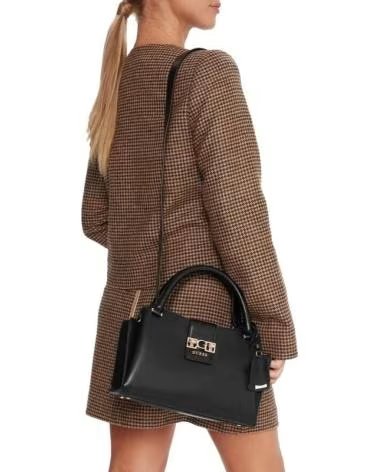 GUESS BOLSOS MUJER MODELO JANE SMALL SATCHEL COLOR NEGRO BLA