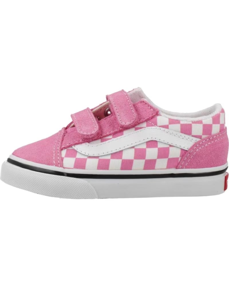 VANS OFF THE WALL TÊNIS OLD SKOOL V PARA BEBÊS, DESIGN XADREZ ROSA