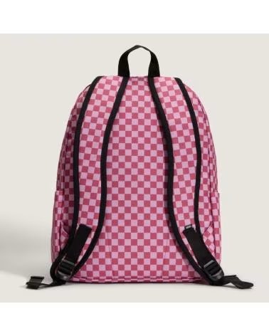 VANS OFF THE WALL MOCHILA VANS OLD SKOOL CHECK BACKPACK CHECKERBOARD PINK FIZZ EN ROSA PARA UNISEX MEDIUM PINK