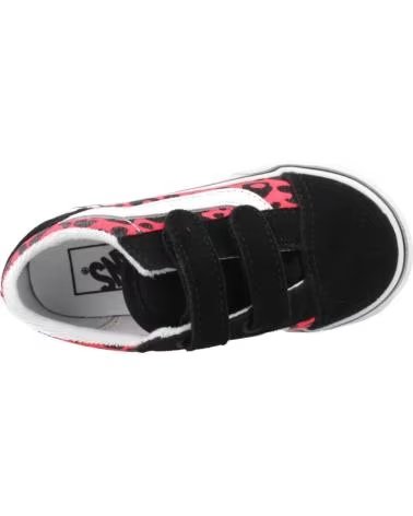 VANS OFF THE WALL ZAPATILLAS OLD SKOOL V INFANTIL ESTAMPADO ANIMAL PRINT NEGRO Y ROSA PINK