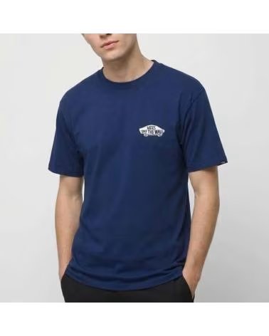 VANS OFF THE WALL CAMISETA DE MANGA VANS DOUBLE STANDARD EN AZUL PARA HOMBRE CORTA