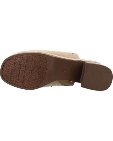 CARMELA ZUECOS CON TACHUELAS Y PLATAFORMA EFECTO MADERA BEIGE
