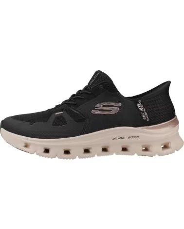 SKECHERS ZAPATILLAS 150438-BKRG EN NEGRO PARA MUJER BLACK MESH-ROSE GOLD TRIM