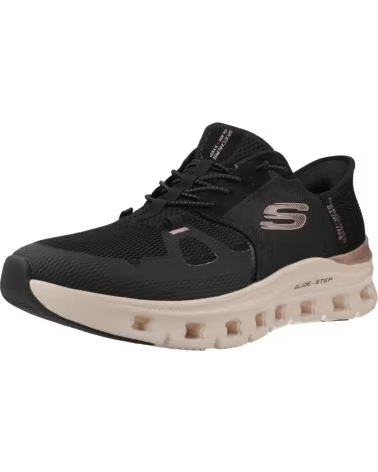 SKECHERS ZAPATILLAS 150438-BKRG EN NEGRO PARA MUJER BLACK MESH-ROSE GOLD TRIM