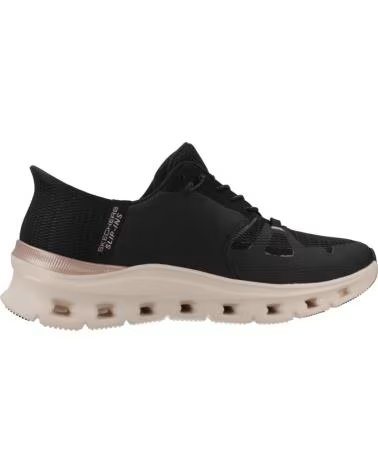 SKECHERS ZAPATILLAS 150438-BKRG EN NEGRO PARA MUJER BLACK MESH-ROSE GOLD TRIM