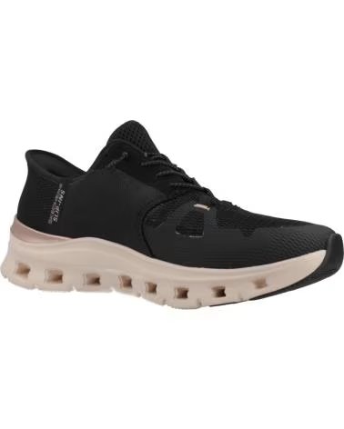 SKECHERS ZAPATILLAS 150438-BKRG EN NEGRO PARA MUJER BLACK MESH-ROSE GOLD TRIM