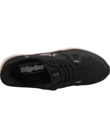 SKECHERS ZAPATILLAS 150438-BKRG EN NEGRO PARA MUJER BLACK MESH-ROSE GOLD TRIM
