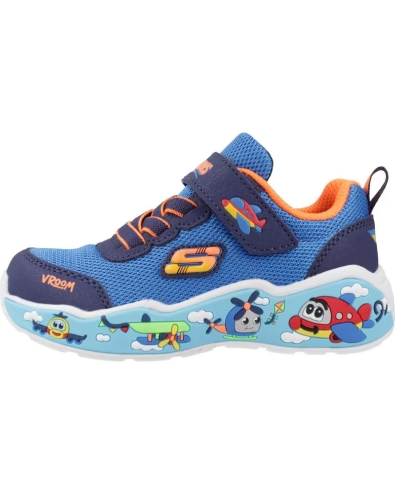 SKECHERS ZAPATILLAS 100702OFWT EN BEIGE PARA MUJER BLUE NAVY TEXTILE- SYNTHETIC- ORANGE TRIM