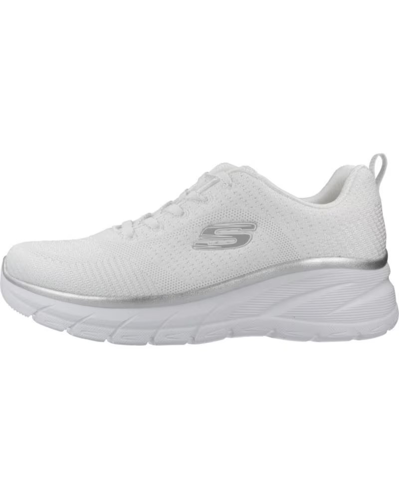 SKECHERS ZAPATILLAS 150384-WSL EN BLANCO PARA MUJER WHITE MESH-SILVER TRIM