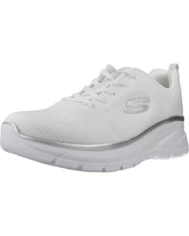 SKECHERS ZAPATILLAS 150384-WSL EN BLANCO PARA MUJER WHITE MESH-SILVER TRIM