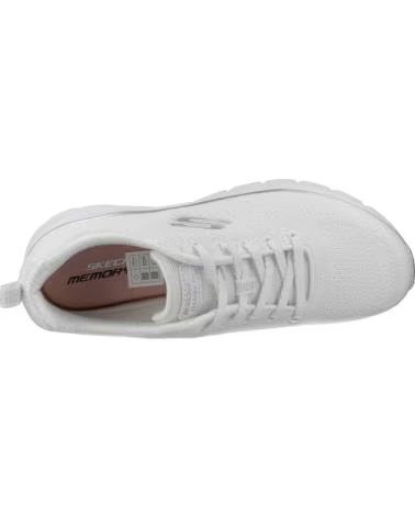 SKECHERS ZAPATILLAS 150384-WSL EN BLANCO PARA MUJER WHITE MESH-SILVER TRIM