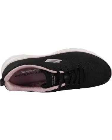 SKECHERS ZAPATILLAS 150384-BKRG EN NEGRO PARA MUJER BLACK MESH-ROSE GOLD TRIM