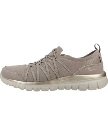 SKECHERS GRACEFUL PURECRUSH SNEAKER AUS TAUPE-GOLD STRICK TPGD