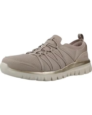 SKECHERS GRACEFUL PURECRUSH SNEAKER AUS TAUPE-GOLD STRICK TPGD