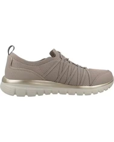 SKECHERS GRACEFUL PURECRUSH SNEAKER AUS TAUPE-GOLD STRICK TPGD