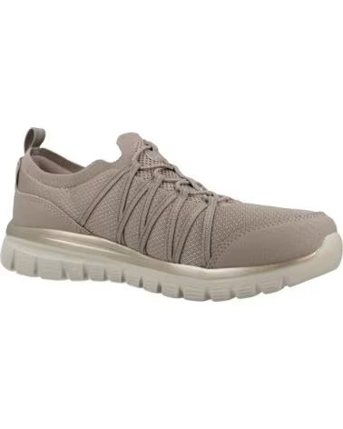 SKECHERS GRACEFUL PURECRUSH SNEAKER AUS TAUPE-GOLD STRICK TPGD