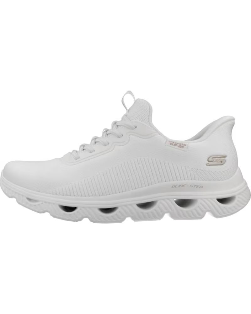 SKECHERS BASKETS SLIP-INS BOBS ARC AVES BLANC W