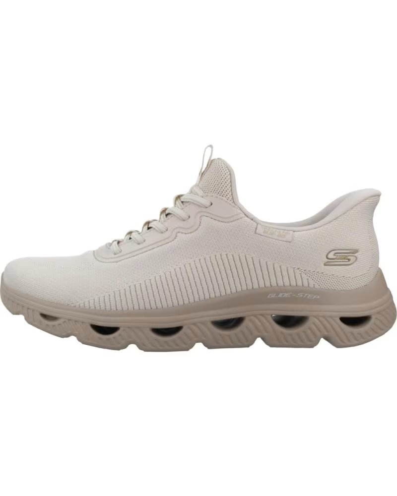 SKECHERS SNEAKERS DONNA SLIP-INS BOBS ARC WAVES BEIGE NAT