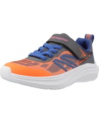 SKECHERS ZAPATILLAS 404125L-ORCC EN MULTICOLOR PARA NINOS UNISEX ORANGE CHARCOAL SYNTHETIC - TEXTILE - BLUE TRIM