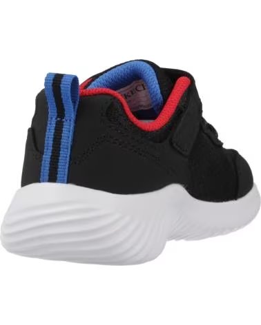 SKECHERS Zapatillas 403906N-Blk en negro para bebe BLACK SYNTHETIC - BLACK TEXTILE - RED BLUE TRIM