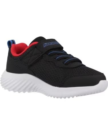 SKECHERS Zapatillas 403906N-Blk en negro para bebe BLACK SYNTHETIC - BLACK TEXTILE - RED BLUE TRIM