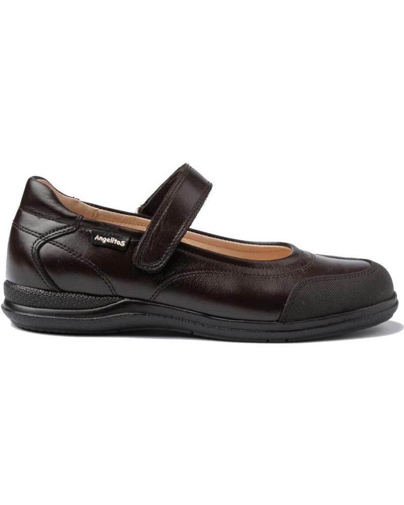 Zapatos de Niña ANGELITOS ESCOLAR PIEL 462 CHOCOLATE