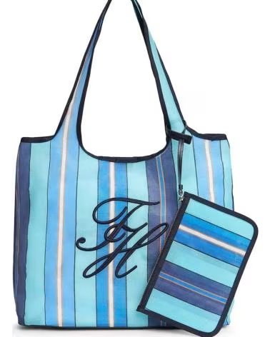 TOMMY HILFIGER BOLSO TOTE AW0AW18397 RAYAS AZUL 0GZ