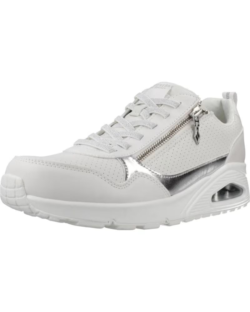 SKECHERS UNO METALLIC DAMEN SNEAKER WHT