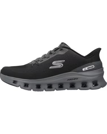 SKECHERS ZAPATILLAS 233110-BKCC EN NEGRO PARA HOMBRE BLACK KNIT-CHARCOAL PU