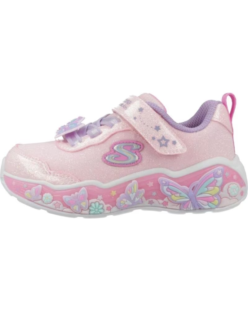SKECHERS GIRLS LIGHTS LIL BUTTERFLY SNEAKERS PINK LPMT