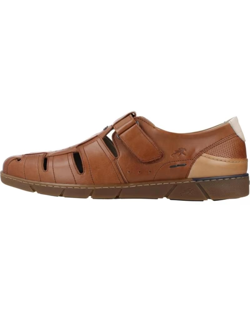 FLUCHOS MEN´S SANDALS, MODEL 1155F, BROWN LEATHER COLOR CUERO