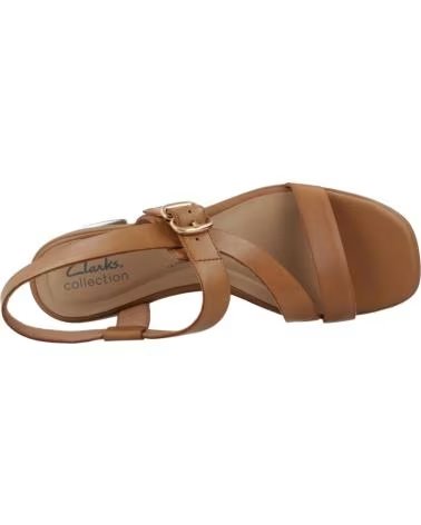 CLARKS SANDALI IN PELLE JAYLAN SOL 26186895C MARRONE TAN