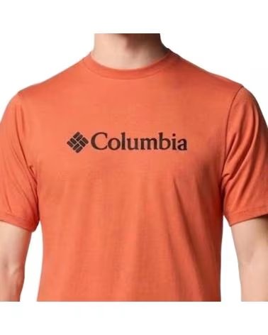 COLUMBIA Camiseta De Manga Corta Camiseta Csc Basic Logo Manga Corta Naranja Vivo en rojo para hombre VIVO