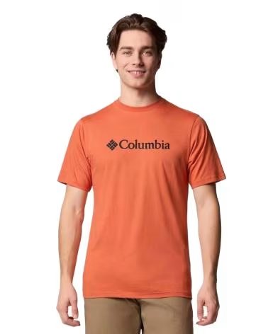 COLUMBIA Camiseta De Manga Corta Camiseta Csc Basic Logo Manga Corta Naranja Vivo en rojo para hombre VIVO