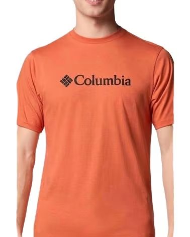 COLUMBIA Camiseta De Manga Corta Camiseta Csc Basic Logo Manga Corta Naranja Vivo en rojo para hombre VIVO