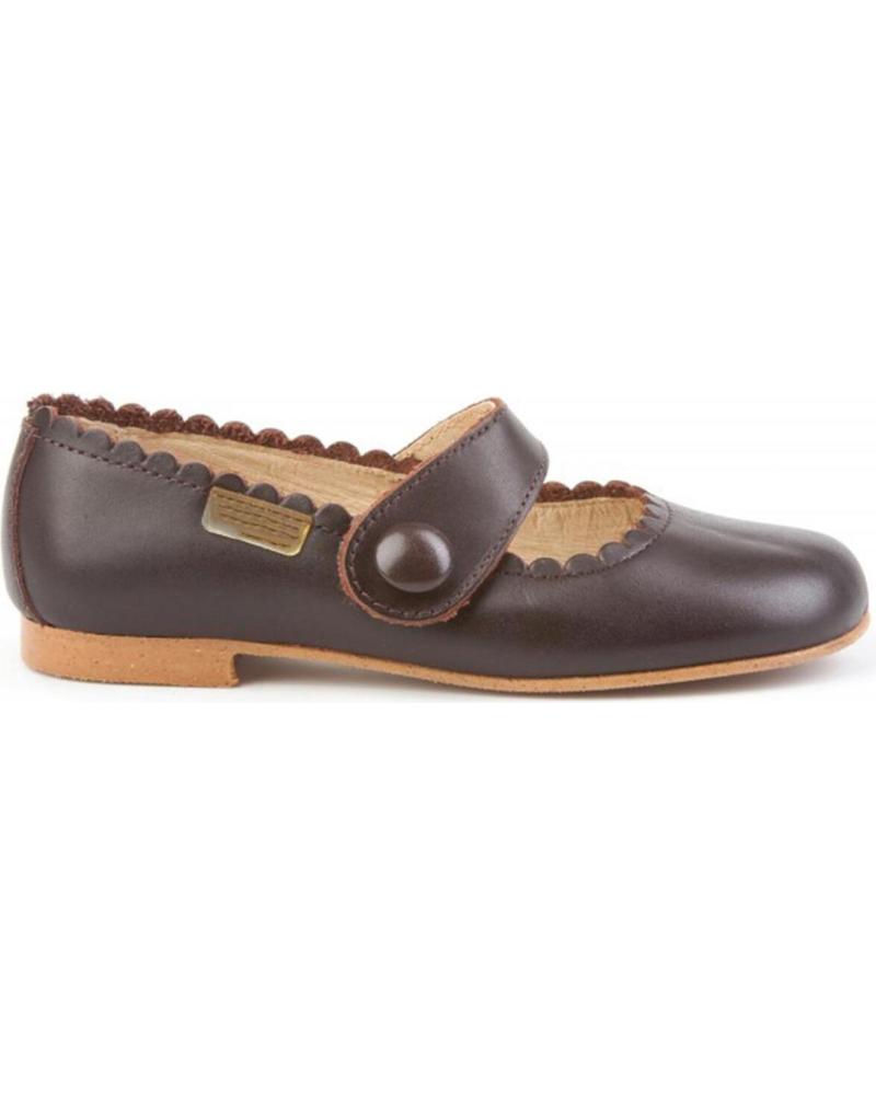 Ballerines pour Fille ANGELITOS ZAPATO FRANCESITAS PIEL 1512 CHOCOLATE