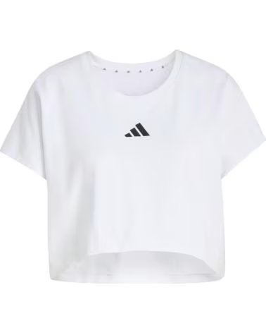 ADIDAS Camiseta De Manga Corta Camiseta Power Workout Cropped Boxy 3 Bandas Sin Mangas Blanco Mujer en blanco para mujer WHITE