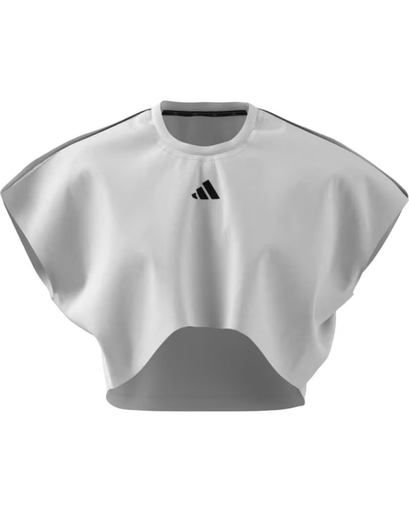ADIDAS Camiseta De Manga Corta Camiseta Power Workout Cropped Boxy 3 Bandas Sin Mangas Blanco Mujer en blanco para mujer WHITE