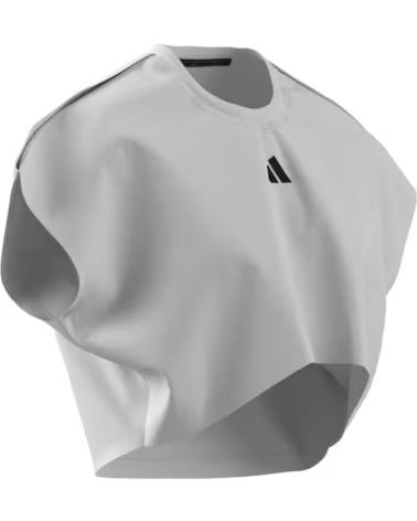 ADIDAS Camiseta De Manga Corta Camiseta Power Workout Cropped Boxy 3 Bandas Sin Mangas Blanco Mujer en blanco para mujer WHITE