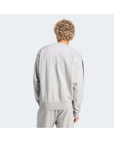 ADIDAS SUDADERA SUDADERA ESSENTIALS FRENCH TERRY 3S GRIS NEGRO EN GRIS PARA HOMBRE PURO