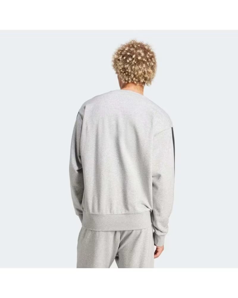 ADIDAS SUDADERA SUDADERA ESSENTIALS FRENCH TERRY 3S GRIS NEGRO EN GRIS PARA HOMBRE PURO