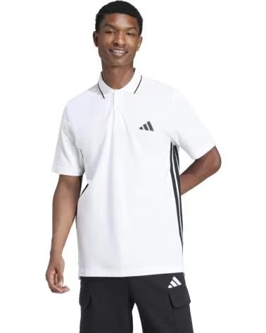 ADIDAS POLO UOMO M 3S PQ PS BIANCO WHTBLK