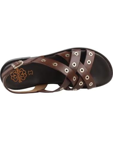 PORRONET 32340 FLACHE SANDALEN MIT ÖSEN BRAUN MARRóN