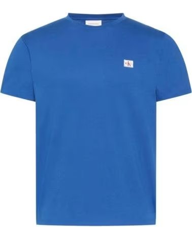 CALVIN KLEIN SS BADGE 30S JERSEY T-SHIRT BLAU AZUL