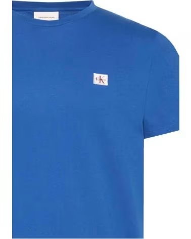 CALVIN KLEIN SS BADGE 30S JERSEY T-SHIRT BLAU AZUL